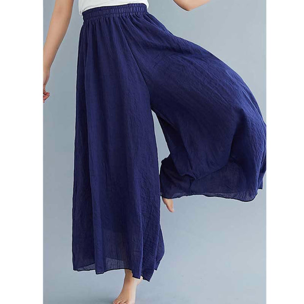 Buddha Stones Women Casual Loose Cotton Linen Wide Leg Pants For Yoga Dance Wide Leg Pants BS 44