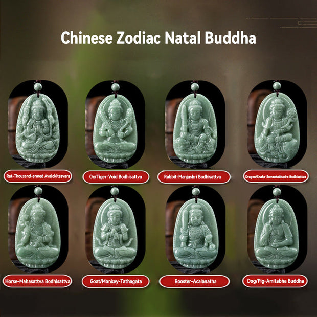 Buddha Stones Chinese Zodiac Natal Buddha Natural Jade Wealth Prosperity Necklace Pendant (Extra 30% Off | USE CODE: FS30) - image 24