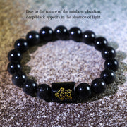 Buddha Stones "Sending Balance and Protection" Rainbow Obsidian Bracelet Includes Gift Message Card - image 12