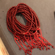 Buddha Stones Natural Cinnabar Blessing Red String Braided Bracelet Anklet Bracelet Anklet BS 6