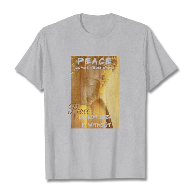 Buddha Stones Peace Comes From Within Tee T-shirt T-Shirts BS LightGrey 2XL