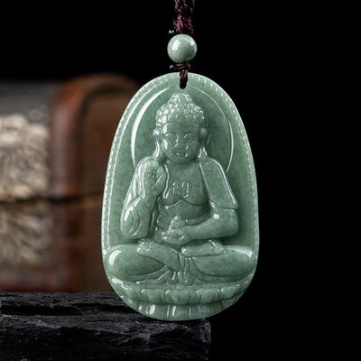 Buddha Stones Chinese Zodiac Natal Buddha Natural Jade Wealth Prosperity Necklace Pendant (Extra 30% Off | USE CODE: FS30) - image 0