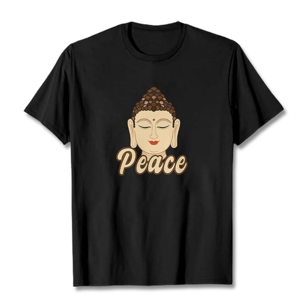 Buddha Stones Peace Buddha Tee T-shirt T-Shirts BS Black 2XL