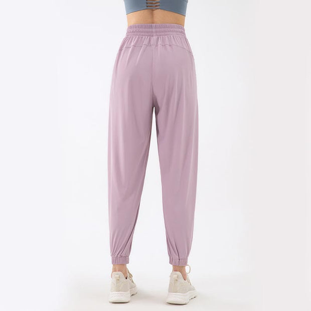 Buddha Stones Solid Color Loose Yoga Sports Track Pants With Pockets