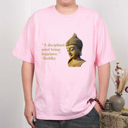 Buddha Stones A Disciplined Mind Brings Happiness Buddha Tee T-shirt T-Shirts BS 11
