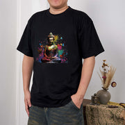 Buddha Stones Colorful Butterfly Flying Meditation Buddha Tee T-shirt T-Shirts BS 1