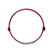 Buddha Stones 925 Sterling Silver Red String Braid Bracelet Anklet Bracelet Anklet BS 4