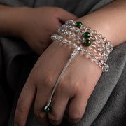 Buddha Stones 108 Beads White Crystal Jade Meditation Bracelet Mala