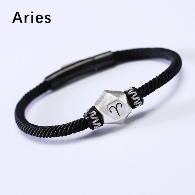 Buddha Stones 999 Sterling Silver 12 Constellations of the Zodiac Protection Handmade String Bracelet (Extra 35% Off | USE CODE: FS35) - image 2