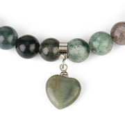 Buddha Stones Natural Quartz Love Heart Healing Beads Bracelet