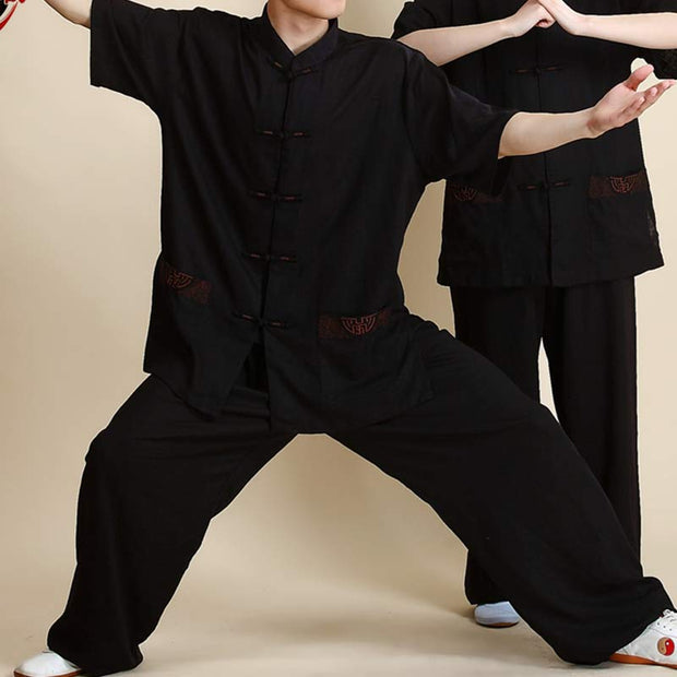 Buddha Stones Meditation Zen Prayer Spiritual Tai Chi Qigong Practice Unisex Embroidery Clothing Set (Extra 30% Off | USE CODE: FS30) - image 24