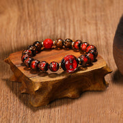 Buddha Stones Tibetan Five God of Wealth Thangka Liuli Glass Bead Chinese Zodiac Protection Bracelet (Extra 35% Off | USE CODE: FS35) - Red God of Wealth(Horse/Snake) - 10mm - image 17