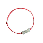 Buddha Stones Three Beads Jade Luck String Weave Bracelet