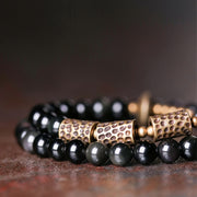 Buddha Stones Rainbow Obsidian Copper Love Double Wrap Bracelet Bracelet BS 1