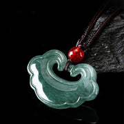FREE Today: Blessing and Good Luck Green Jade Chinese Lock Charm Necklace Pendant