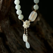 Buddha Stones "Hoping for Purity and Peace"Natural White Jade Bracelet Includes Gift Message Card - image 4