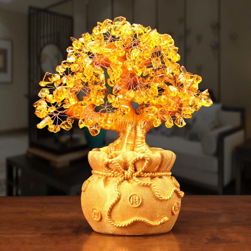 citrine money tree Buddha Stones Natural Citrine Money Tree Gemstone Ornament