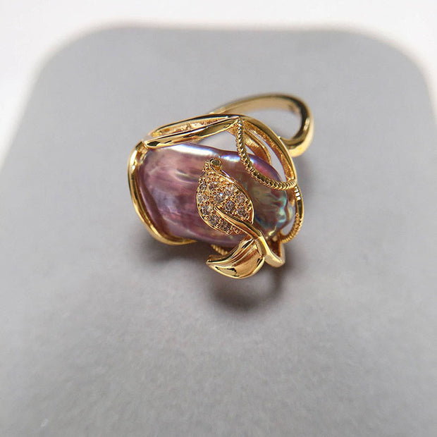 FREE Today: Colorful Purple Baroque Pearl Happiness Ring