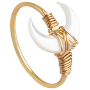 Buddha Stones Natural Tridacna Stone Moon 14K Gold Blessing Ring (Extra 30% Off | USE CODE: FS30) - image 11