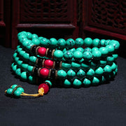 Buddha Stones Tibetan Turquoise Healing Mala Bracelet Mala Bracelet BS 6