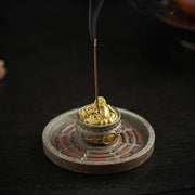 Buddha Stones Small Treasure Bowl Lucky Bag Bagua Tray Healing Ceramic Stick Incense Burner Decoration Incense Burner BS 4