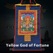 Buddha Stones Tibetan Framed Thangka Blessing Protection Decoration (Extra 30% Off | USE CODE: FS30) - Yellow God of Fortune - image 10