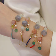 Buddha Stones Moonstone Sunstone Beads Peace Buckle Charm Healing Bracelet Bracelet BS 25