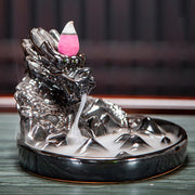 Dragon Pattern Ceramic Backflow Smoke Fountain Incense Burner Decoration (Extra 35% Off | USE CODE: FS35) - image 12
