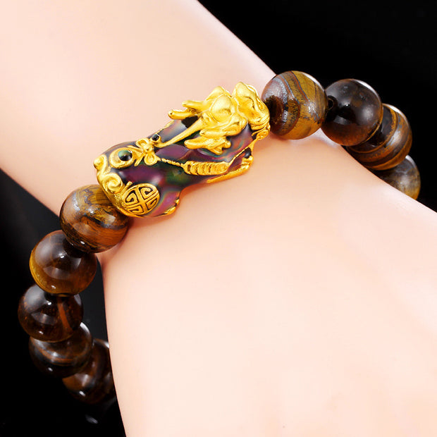 Buddha Stones  Tibetan Handcrafted Tiger Eye Feng Shui Bracelet