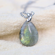 Buddha Stones Natural Crystal Gemstone Water Drop Spiritual Necklace Pendant