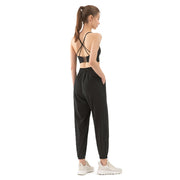 Buddha Stones Solid Color Loose Yoga Sports Track Pants With Pockets