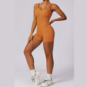 Buddha Stones Solid Seamless Jumpsuit Romper Sports Fitness Yoga Women Bodysuit