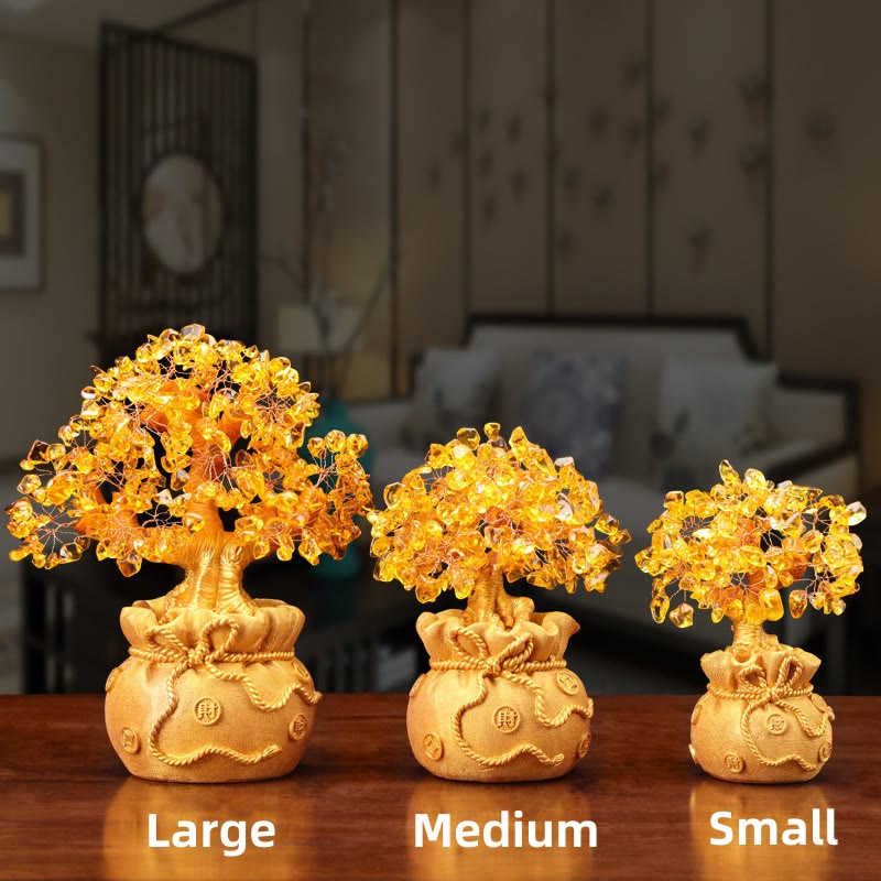 置物 Citrine money tree with piyao Citrine money tree with piyao
