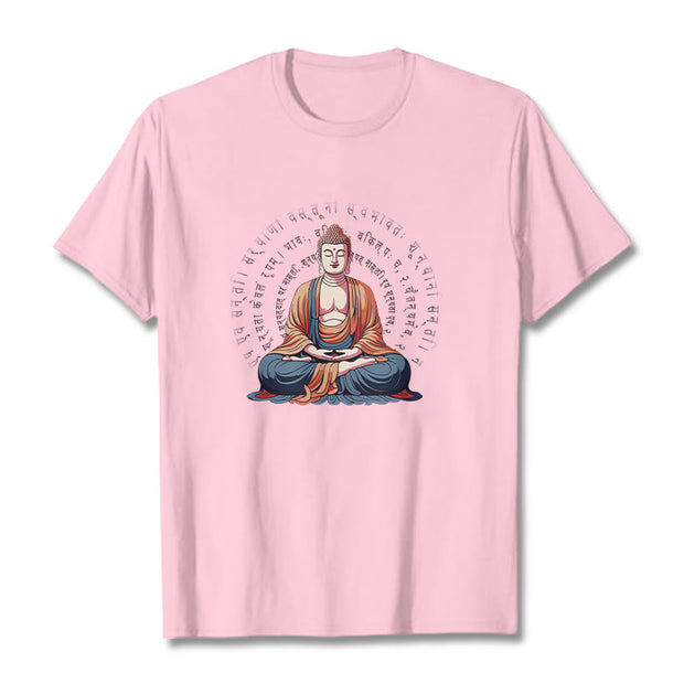 Buddha Stones Sanskrit Heart Sutra Form Is No Other Than Emptiness Tee T-shirt T-Shirts BS LightPink 2XL