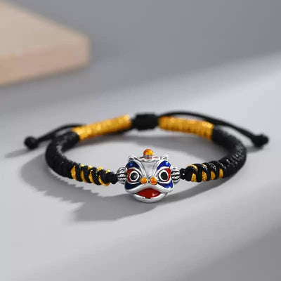 Buddha Stones Handmade Dancing Lion Luck Braided String Bracelet 1