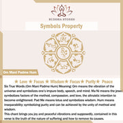 Buddha Stones Om Mani Padme Hum Heart Sutra Mantra Lotus Peace Meditation Cuff Bracelet Bangle