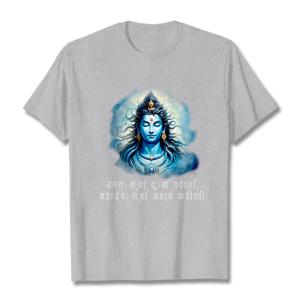 Buddha Stones Sanskrit Mahadev Comes To Your Aid Tee T-shirt T-Shirts BS LightGrey 2XL