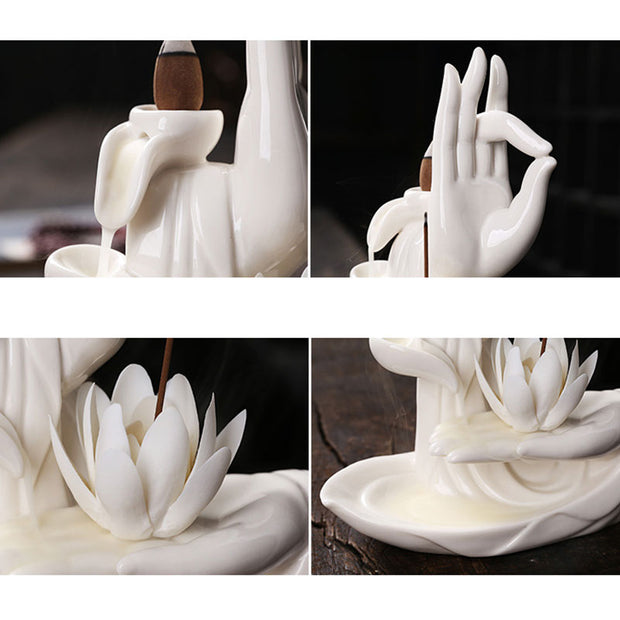 Buddha StonesTibetan Lotus Blessing Incense Burner Decoration (Extra 30% Off | USE CODE: FS30) - image 18