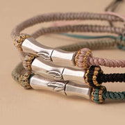 Buddha Stones 925 Sterling Silver Bamboo Protection Braided Bracelet