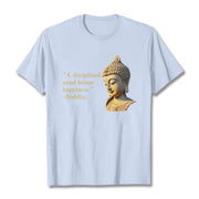 Buddha Stones A Disciplined Mind Brings Happiness Buddha Tee T-shirt T-Shirts BS LightCyan 2XL