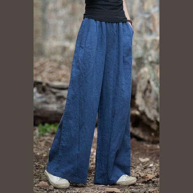 Buddha Stones Retro Wide Leg Pants Casual Women's Yoga Pants With Pockets