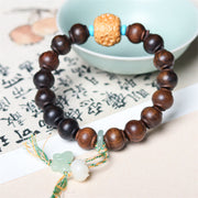 Buddha Stones Agarwood Lantern Beads Butterfly Lotus Charm Strength Bracelet