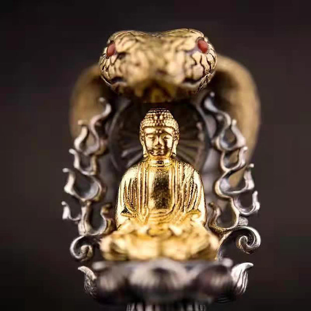 Buddha Stones Tibetan Om Mani Padme Hum Buddha Wealth Rotation Necklace Vajra Pendant