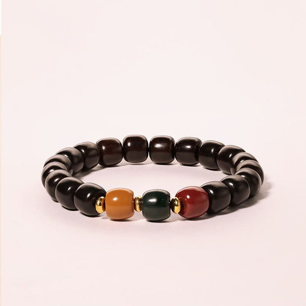 Buddha Stones Ebony Wood Rosewood Peace Balance Bracelet Bracelet BS Ebony Wood(Wrist Circumference 14-17cm)