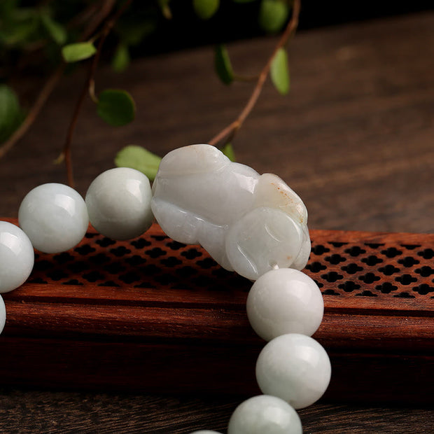 Buddha Stones Fengshui Wealth Prosperity Jade PiXiu Luck Bracelet Bracelet BS 6