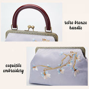 Buddha Stones Flower Embroidery Handbag Crossbody Bag Crossbody Bag&Handbags BS 8