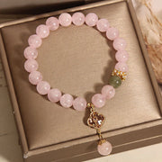 FREE Today: Nourishing Energy Pink Crystal Four Leaf Clover Bracelet