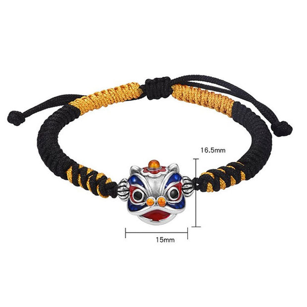 Buddha Stones Handmade Dancing Lion Luck Braided String Bracelet 8