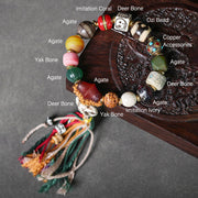 Buddha Stones Tibetan Natural Various Bodhi Seed Camel Bone Dzi Bead Charm Wisdom Peace Bracelet 3