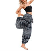 Buddha Stones Elephant Geometry Pattern Casual Loose Harem Trousers Women's Yoga Pants